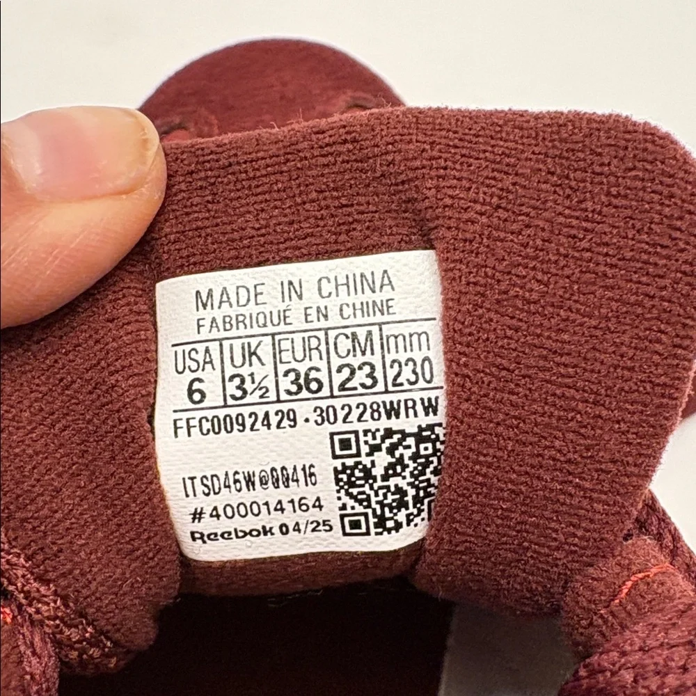 Reebok Burgundy and White Low-Top Sneakers - Picture 4 of 4